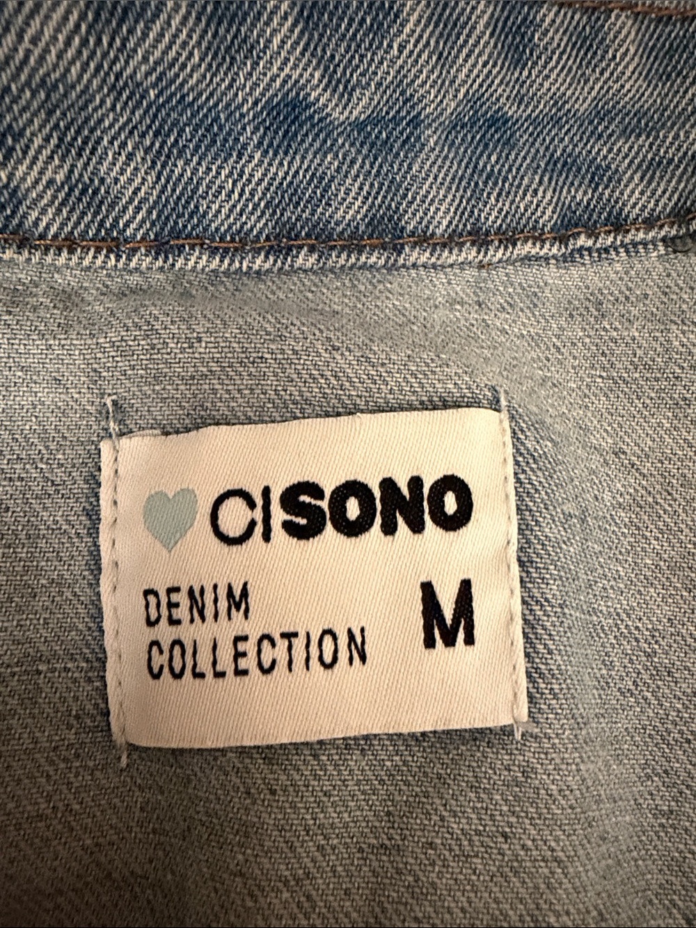 Cisono Longline Distressed Denim Jacket Light Wash Medium - Picture 2 of 5
